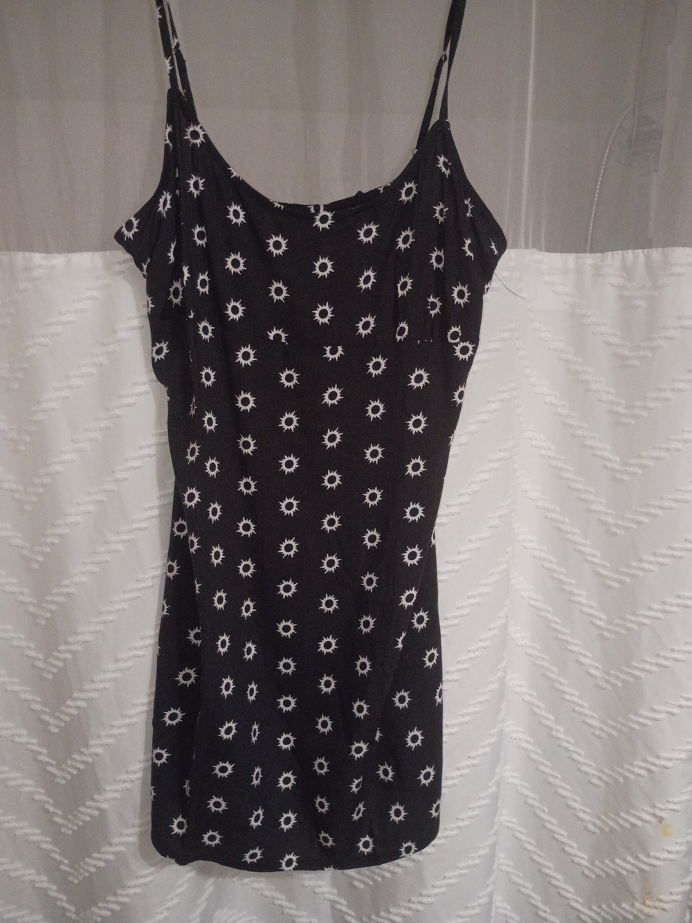 Volcom Black Slip Dress with White Sunburst Print